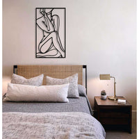 Decorazione in Metallo Donna 13, Nero, Metallo, 40x0,15x67 cm, DESIGN MANIA