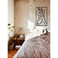 Decorazione in Metallo Donna 13, Nero, Metallo, 40x0,15x67 cm, DESIGN MANIA