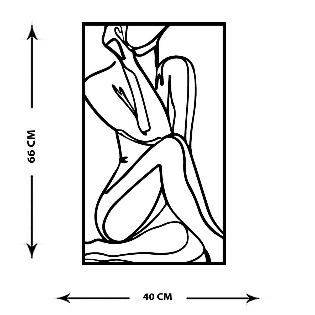 Decorazione in Metallo Donna 13, Nero, Metallo, 40x0,15x67 cm, DESIGN MANIA