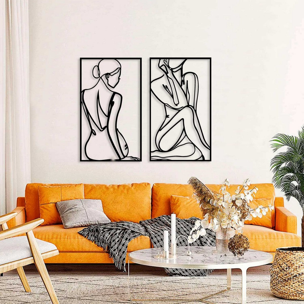 Decorazione in Metallo Donna 15, Nero, Metallo, 80x0,15x67 cm, DESIGN MANIA