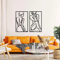 Decorazione in Metallo Donna 15, Nero, Metallo, 80x0,15x67 cm, DESIGN MANIA