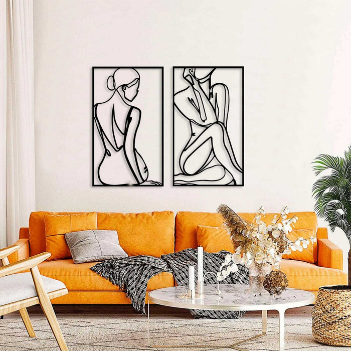 Decorazione in Metallo Donna 15, Nero, Metallo, 80x0,15x67 cm, DESIGN MANIA