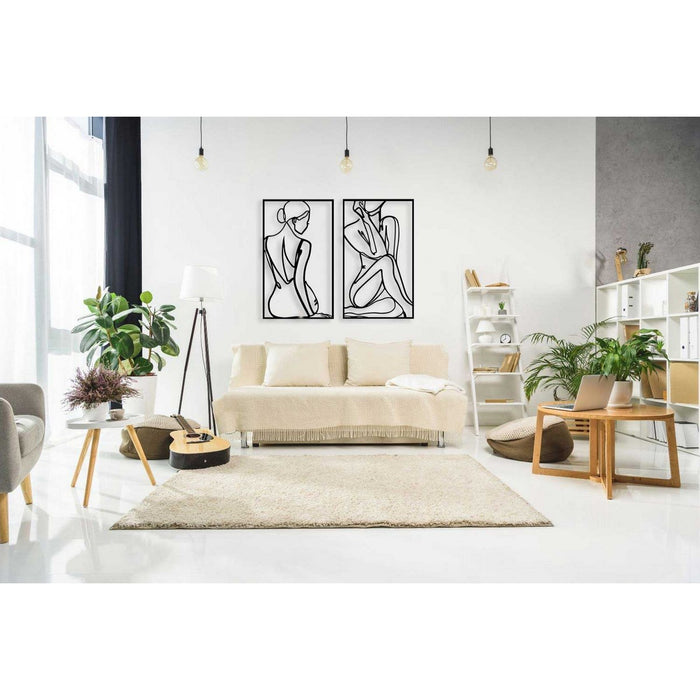 Decorazione in Metallo Donna 15, Nero, Metallo, 80x0,15x67 cm, DESIGN MANIA