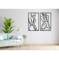 Decorazione in Metallo Donna 15, Nero, Metallo, 80x0,15x67 cm, DESIGN MANIA