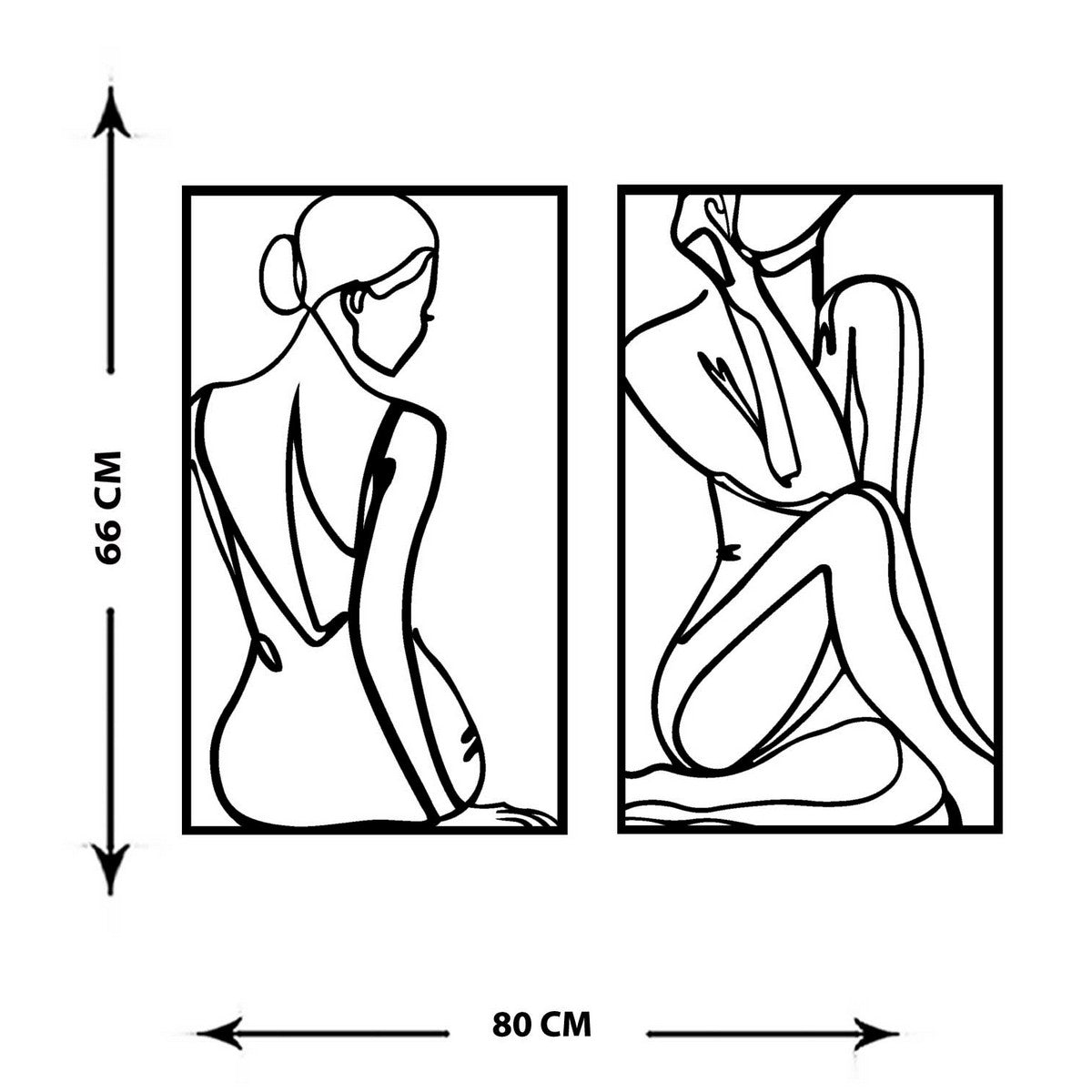 Decorazione in Metallo Donna 15, Nero, Metallo, 80x0,15x67 cm, DESIGN MANIA