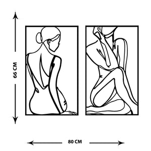 Decorazione in Metallo Donna 15, Nero, Metallo, 80x0,15x67 cm, DESIGN MANIA