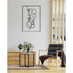 Decorazione in Metallo Volti 5, Nero, Metallo, 42x0,15x60 cm, DESIGN MANIA