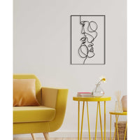 Decorazione in Metallo Volti 5, Nero, Metallo, 42x0,15x60 cm, DESIGN MANIA