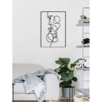 Decorazione in Metallo Volti 5, Nero, Metallo, 42x0,15x60 cm, DESIGN MANIA