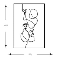 Decorazione in Metallo Volti 5, Nero, Metallo, 42x0,15x60 cm, DESIGN MANIA