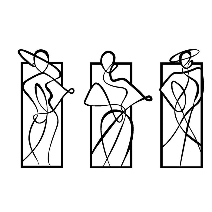 Decorazione in Metallo Donna 22, Nero, Metallo, 100x0,15x71 cm, DESIGN MANIA