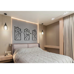 Decorazione in Metallo Donna 22, Nero, Metallo, 100x0,15x71 cm, DESIGN MANIA