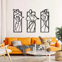 Decorazione in Metallo Donna 22, Nero, Metallo, 100x0,15x71 cm, DESIGN MANIA