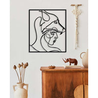 Decorazione in Metallo Donna Lupo, Nero, Metallo, 50x0,15x57 cm, DESIGN MANIA