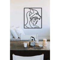 Decorazione in Metallo Donna Lupo, Nero, Metallo, 50x0,15x57 cm, DESIGN MANIA