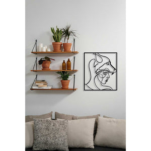 Decorazione in Metallo Donna Lupo, Nero, Metallo, 50x0,15x57 cm, DESIGN MANIA