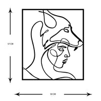 Decorazione in Metallo Donna Lupo, Nero, Metallo, 50x0,15x57 cm, DESIGN MANIA