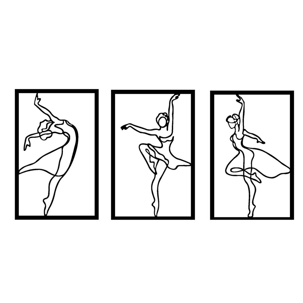 Decorazione in Metallo Danza, Nero, Metallo, 120x0,15x62 cm, DESIGN MANIA