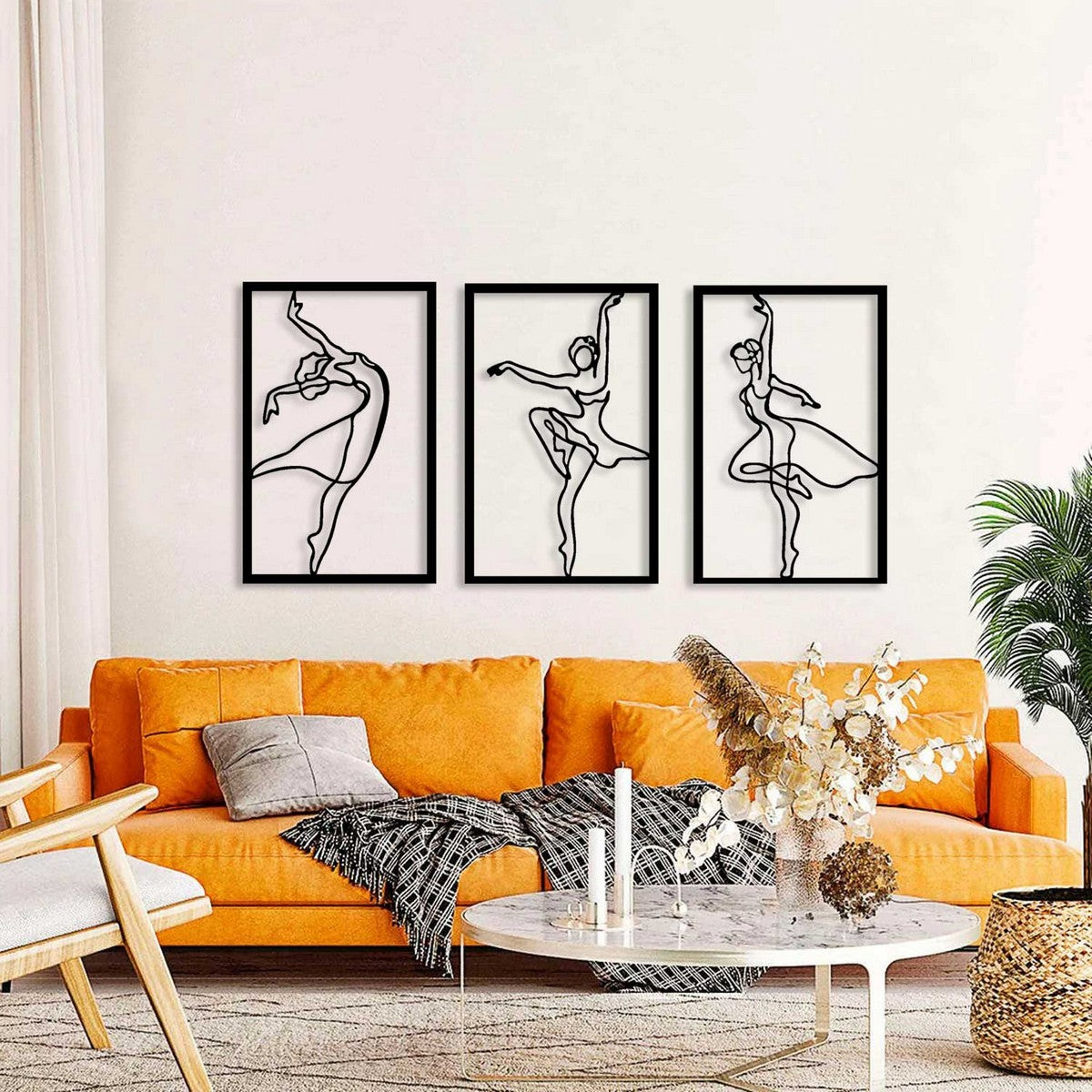 Decorazione in Metallo Danza, Nero, Metallo, 120x0,15x62 cm, DESIGN MANIA