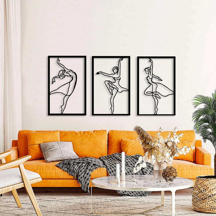 Decorazione in Metallo Danza, Nero, Metallo, 120x0,15x62 cm, DESIGN MANIA