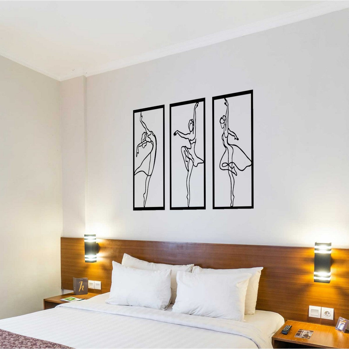 Decorazione in Metallo Danza, Nero, Metallo, 120x0,15x62 cm, DESIGN MANIA