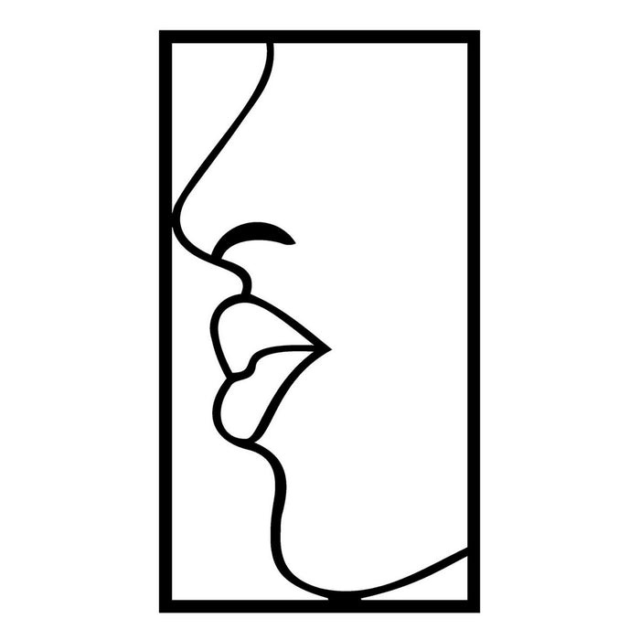 Decorazione in Metallo Viso 15, Nero, Metallo, 40x0,15x73 cm, DESIGN MANIA