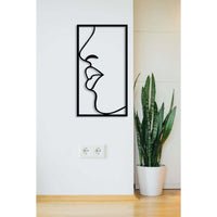 Decorazione in Metallo Viso 15, Nero, Metallo, 40x0,15x73 cm, DESIGN MANIA