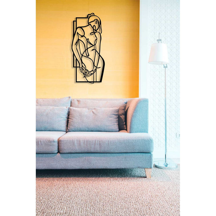 Decorazione in Metallo Donna 17, Nero, Metallo, 40x0,15x85 cm, DESIGN MANIA