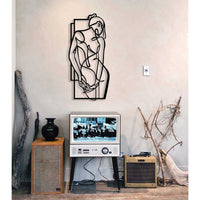 Decorazione in Metallo Donna 17, Nero, Metallo, 40x0,15x85 cm, DESIGN MANIA