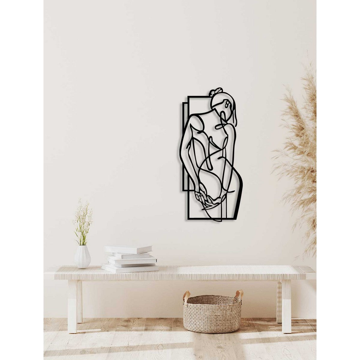 Decorazione in Metallo Donna 17, Nero, Metallo, 40x0,15x85 cm, DESIGN MANIA