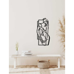 Decorazione in Metallo Donna 17, Nero, Metallo, 40x0,15x85 cm, DESIGN MANIA