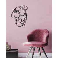 Decorazione in Metallo Busto Uomo, Nero, Metallo, 55x0,15x71 cm, DESIGN MANIA