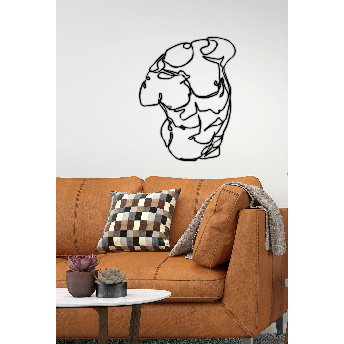 Decorazione in Metallo Busto Uomo, Nero, Metallo, 55x0,15x71 cm, DESIGN MANIA