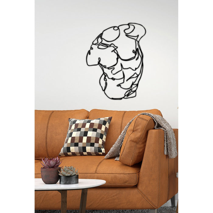 Decorazione in Metallo Busto Uomo, Nero, Metallo, 55x0,15x71 cm, DESIGN MANIA