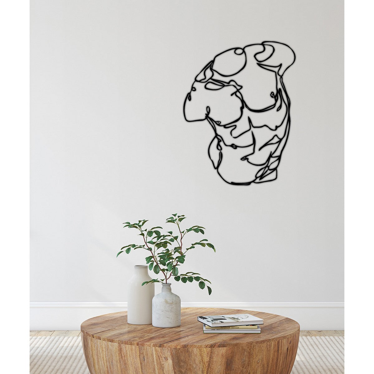 Decorazione in Metallo Busto Uomo, Nero, Metallo, 55x0,15x71 cm, DESIGN MANIA