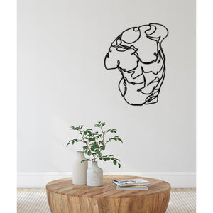 Decorazione in Metallo Busto Uomo, Nero, Metallo, 55x0,15x71 cm, DESIGN MANIA