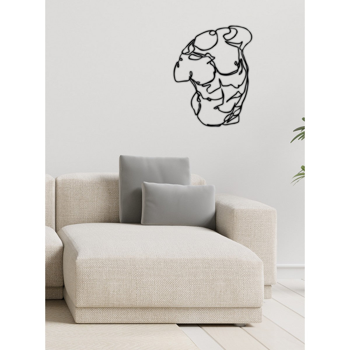 Decorazione in Metallo Busto Uomo, Nero, Metallo, 55x0,15x71 cm, DESIGN MANIA