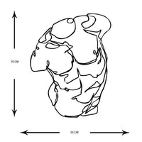 Decorazione in Metallo Busto Uomo, Nero, Metallo, 55x0,15x71 cm, DESIGN MANIA