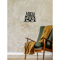 Decorazione in Metallo Gatto 7, Nero, Metallo, 48x0,15x40 cm, DESIGN MANIA