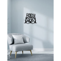 Decorazione in Metallo Gatto 7, Nero, Metallo, 48x0,15x40 cm, DESIGN MANIA