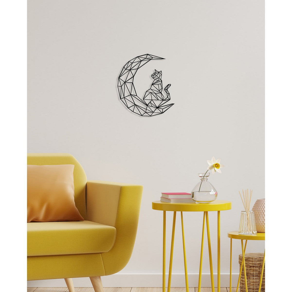 Decorazione in Metallo Gatto 8, Nero, Metallo, 40x0,15x44 cm, DESIGN MANIA