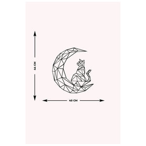 Decorazione in Metallo Gatto 8, Nero, Metallo, 40x0,15x44 cm, DESIGN MANIA