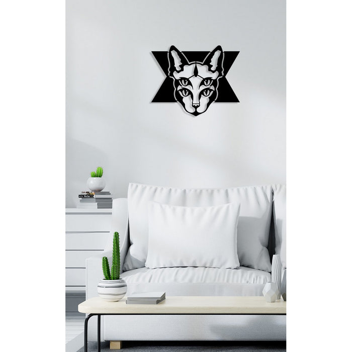 Decorazione in Metallo Gatto 13, Nero, Metallo, 50x0,15x40 cm, DESIGN MANIA