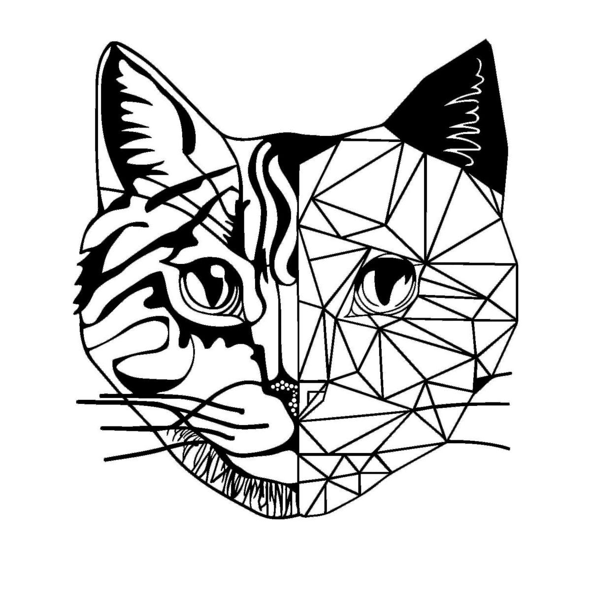 Decorazione in Metallo Gatto 33, Nero, Metallo, 47x0,15x50 cm, DESIGN MANIA