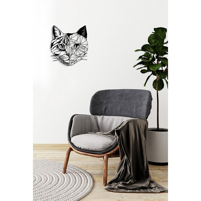 Decorazione in Metallo Gatto 33, Nero, Metallo, 47x0,15x50 cm, DESIGN MANIA