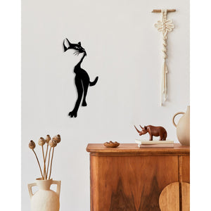 Decorazione in Metallo Gatto 41, Nero, Metallo, 25x0,15x57 cm, DESIGN MANIA
