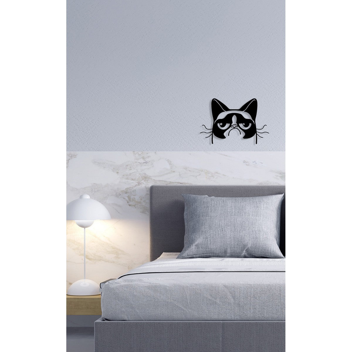 Decorazione in Metallo Gatto 51, Nero, Metallo, 31x0,15x21 cm, DESIGN MANIA