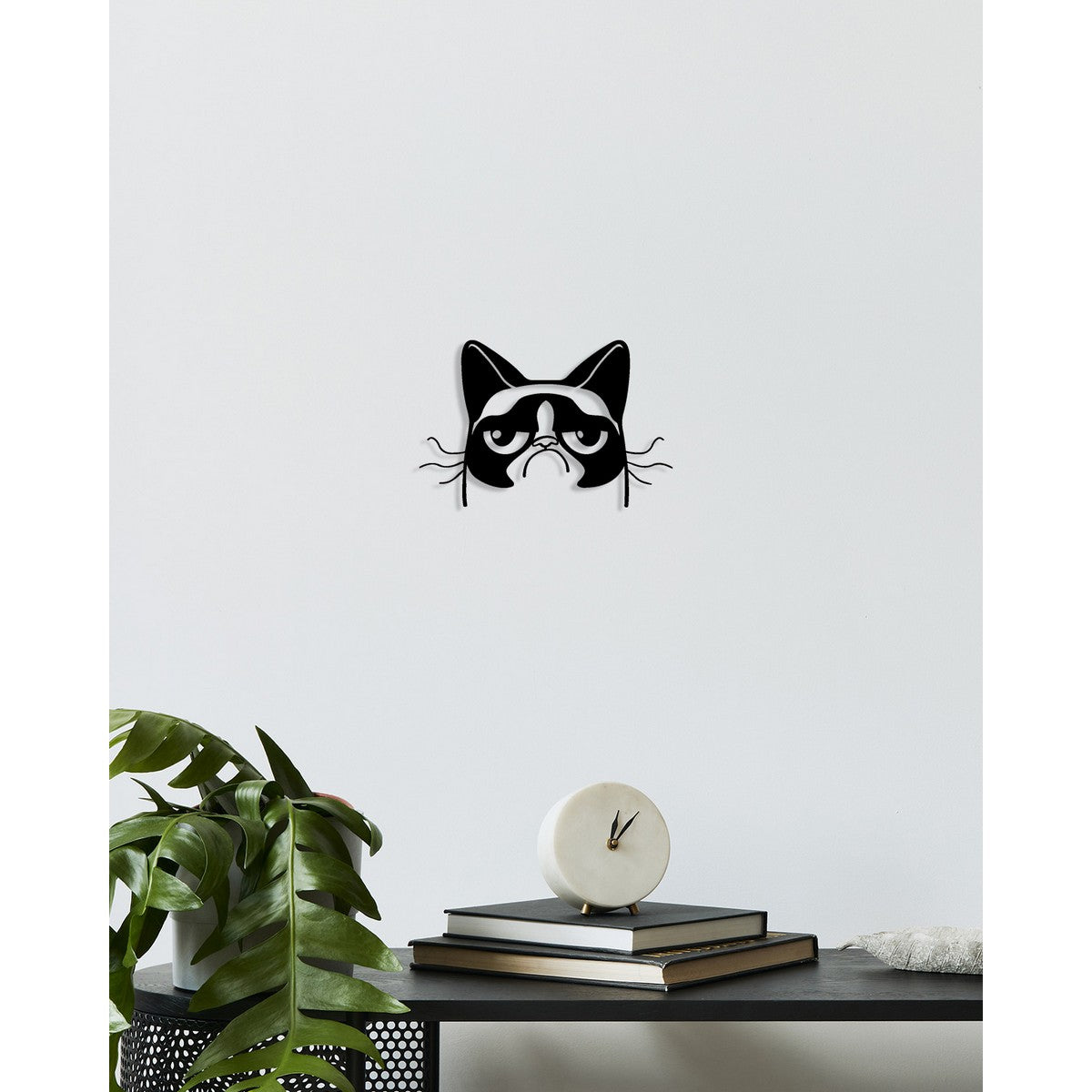 Decorazione in Metallo Gatto 51, Nero, Metallo, 31x0,15x21 cm, DESIGN MANIA