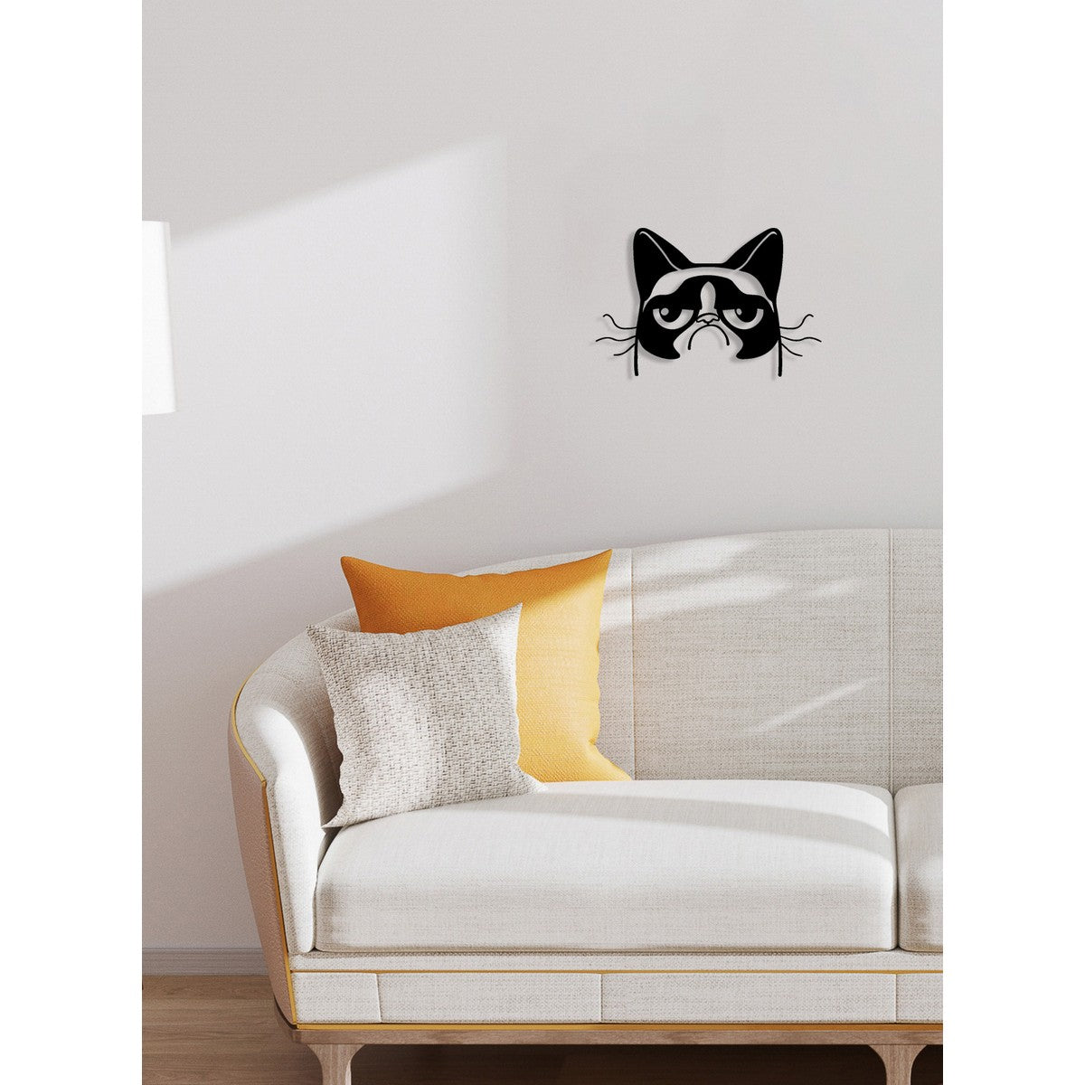 Decorazione in Metallo Gatto 51, Nero, Metallo, 31x0,15x21 cm, DESIGN MANIA