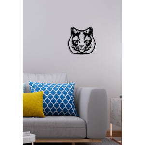 Decorazione in Metallo Gatto 56, Nero, Metallo, 41x0,15x40 cm cm, DESIGN MANIA